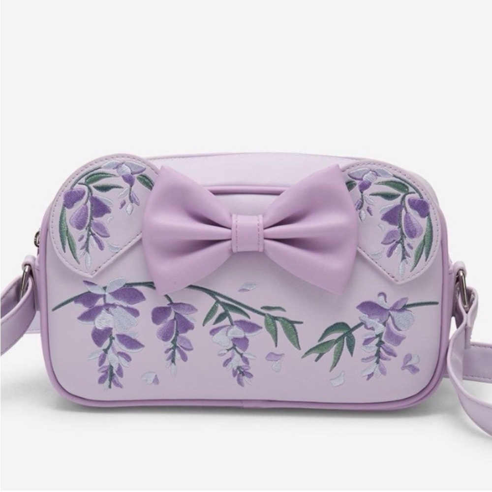 NWT Loungefly Disney Wisteria Floral Scentee Crossbody Bag Purple Bow